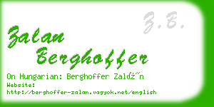 zalan berghoffer business card